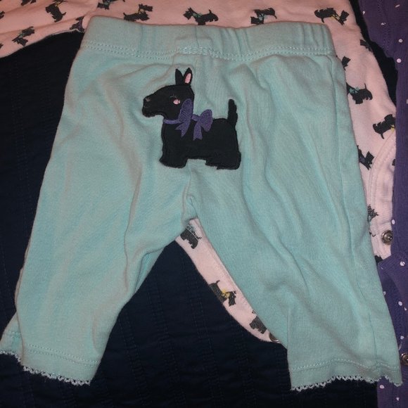 EUC Baby Girl Carter's Print Bodysuits & Scottie Dog Pants Set - size newborn - Picture 5 of 16